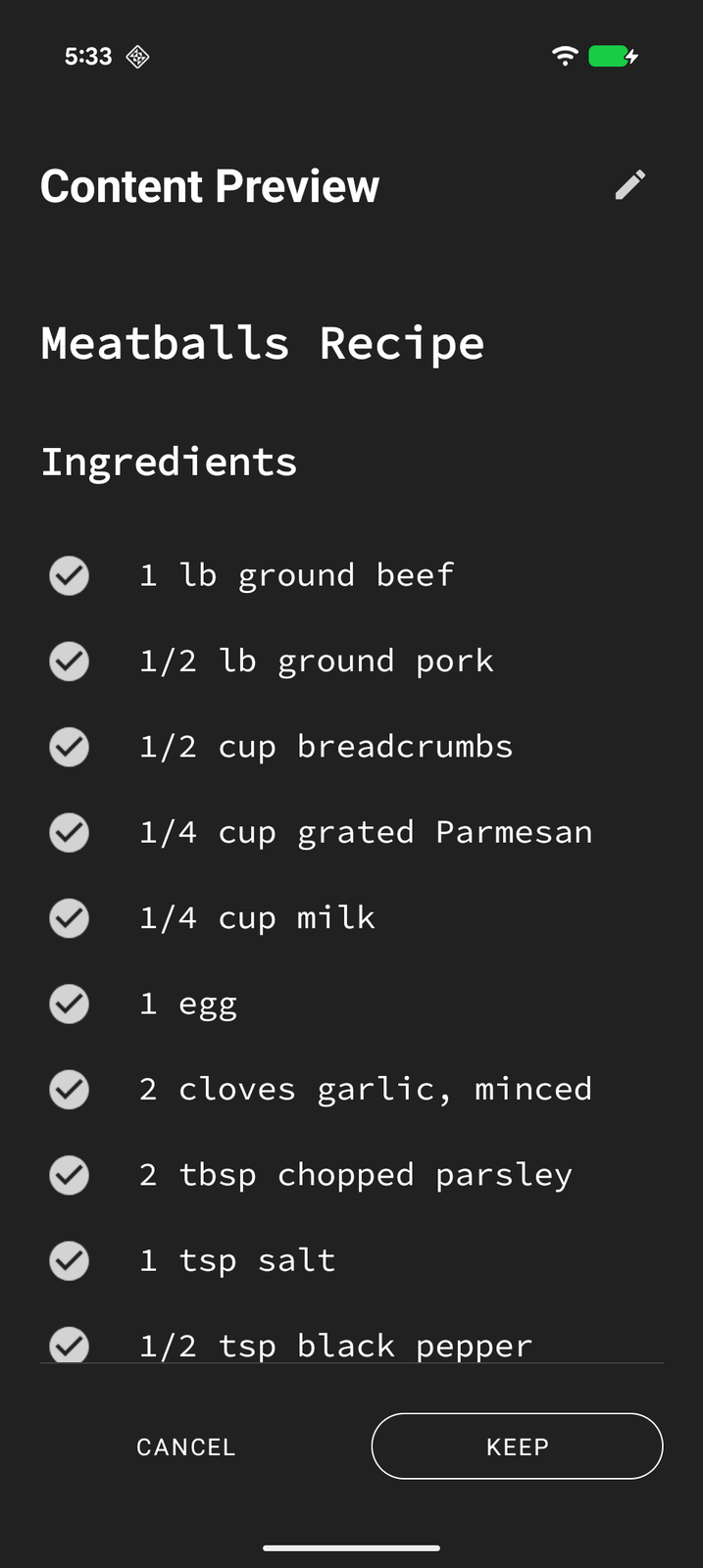 Previewing AI-generated content before inserting