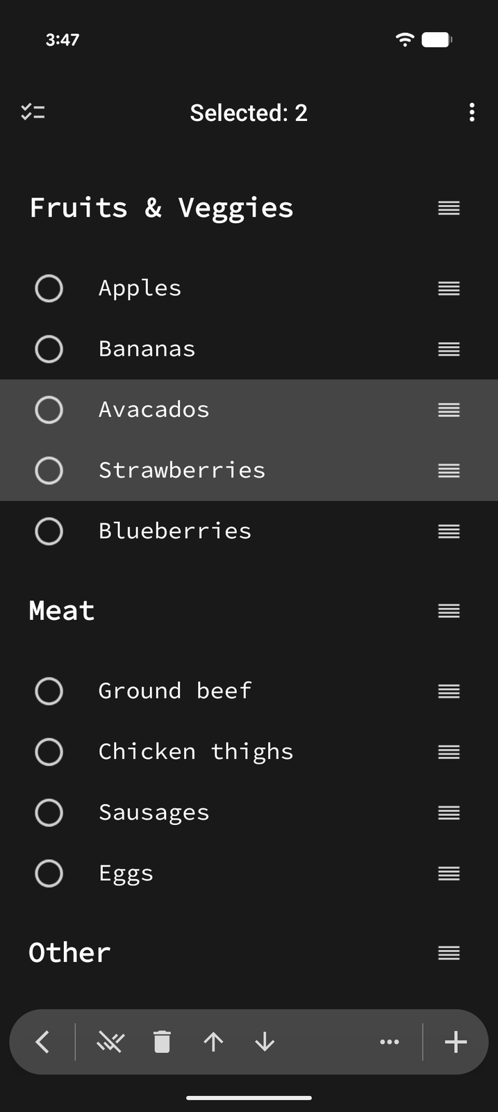 Selecting multiple items at once in Edit Mode