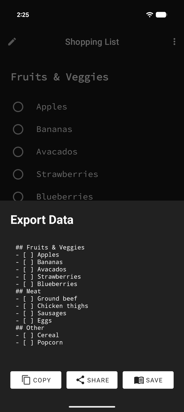 Exporting a page as Markdown